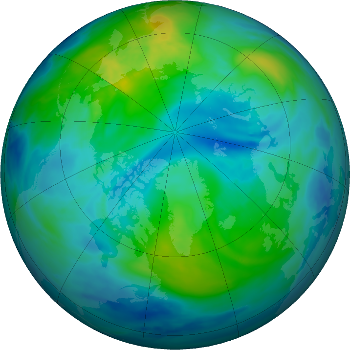 Arctic ozone map for 27 October 2023